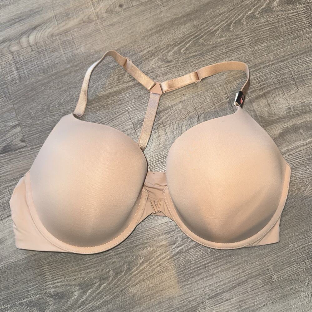Victoria’s Secret T-Shirt Push-Up Full Coverage Bra 38D Nude Racerback NWOT